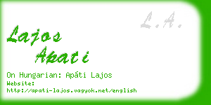 lajos apati business card