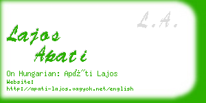 lajos apati business card